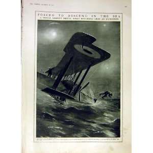   British Airman Aeroplane Sea Wreck Bi Plane Ww1 1918