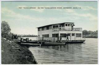 Postcard~The Tahquamenon River Houseboat~Newberry, Michigan 