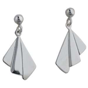 British Jewellery Workshops Silver 21x11mm plain Fan Earring droppers