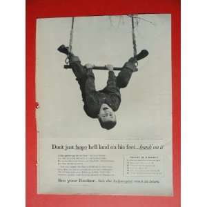 Commercial Banks, 1959 print ad(boy/swing)original magazine Print Art.