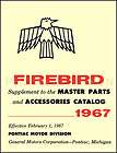 1967 Pontiac Firebird Illustrated Parts Book Catalog with Part Numbers