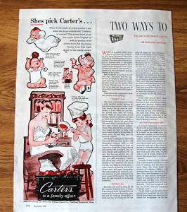 1948 Carters Underwear Ad Shes Mother Daughter Cooking  