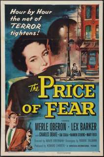 THE PRICE OF FEAR * MOVIE POSTER FILM NOIR 1956  