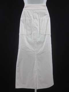 YOHJI YAMAMOTO White Cotton Long Straight Skirt Sz 2  