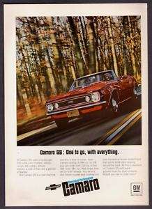 1967 red Chevrolet Camaro SS Convertible photo car ad  