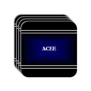 Personal Name Gift   ACEE Set of 4 Mini Mousepad Coasters (black 