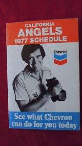 1977 California Angels Baseball Schedule Chevron  