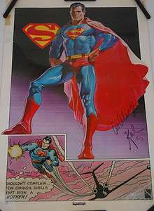 Vintage 1977 D.C. Comics SUPERMAN Autographed Poster ORIGINAL 