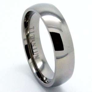  Domed Classic Titanium Unisex Wedding Band Engagement Ring Size (15