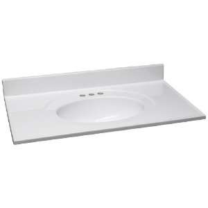 Design House 531418 73X22 White Cultured Marble Single Bowl Vanity Top