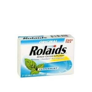  Rolaids Original Antacid/Calcium Supplement Peppermint 3 