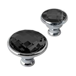 Swarovski Jet Black Crystal Pull Knob for Drawers, Cabinets, Cupboard 