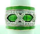 hidalgo 4 pc green enamel diamond ring set expedited shipping