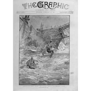  Saving Sailors From Ship Wrecked Vessel Fine Art 1893 