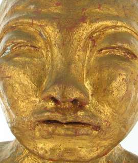 VINTAGE MID CENTURY ASIAN GOLD BUST SCULPTURE ITALY  