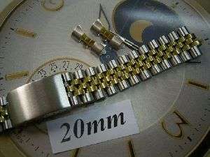 20mm solid steel gold 2tone jubilee Watch Band for SUB  