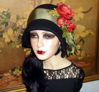 Darling~CLOCHE COUTURE~1920s Vintage Flair Flapper Hat  