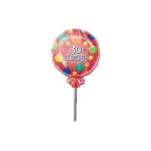  30 30 Sucks Red Pop 5B73   Mylar Balloon Foil Health 