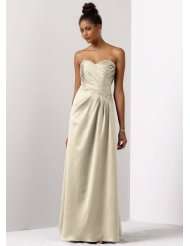Davids Bridal Bridesmaid Dresses Satin A Line Draped Gown with Beaded 