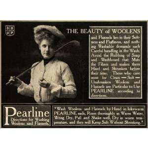   Ad Pearline Hand Washing Powder Woolens Flannel   Original Print Ad
