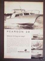 1963 PEARSON 28 Express Cruiser YACHT Vintage BOAT AD  