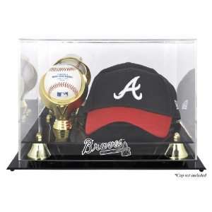 Atlanta Braves Acrylic Cap and Baseball Logo Display Case   Baseball 