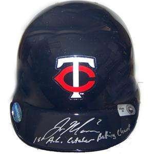 Joe Mauer Signed MN Twins Mini Helmet w/ 1st AL Catcher  