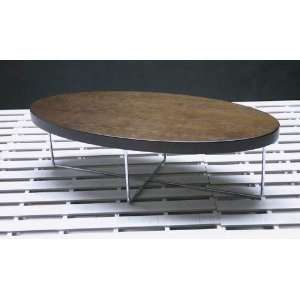  Oval wood top coffee table