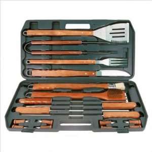  Sterling Forge 02096P Wood Handle 18 Piece Barbecue 