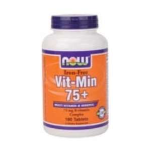  Vit Min 75+ Iron Free ( Multi Vitamins ) 180 Tablets NOW 
