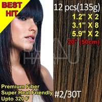 Freeship 23 12pcs CLIP IN ON STRAIGHT HAIR EXTENSIONS  