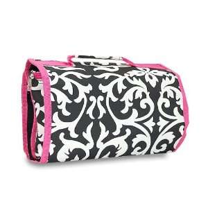  Womes Hanging Travel Cosmetic Bag   Black and White Damask 