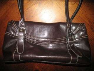 Patent Leather Look Raisin Brown Purse Handbag  