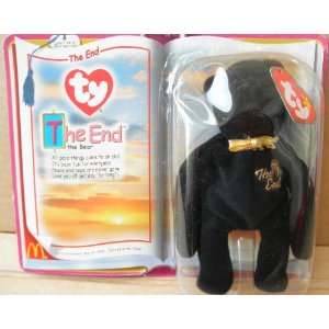   TY Beanie Babies The End Bear Stuffed Animal Plush Toy   Black