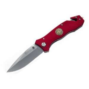  Boker Fire Dept G 10 Red Handle Carry Clip Corrosion 
