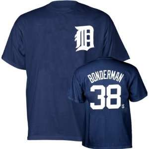  Jeremy Bonderman Majestic Player Name and Number Navy 
