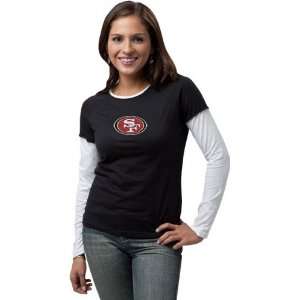  San Francisco 49ers Womens Black Frosted Logo Long Sleeve 