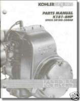 TP 2045 B NEW PARTS Manual For K181 KOHLER Engine  