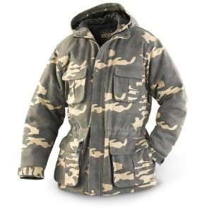  Guide Gear Insulated Wool Hooded Parka Brown Camo Sports 