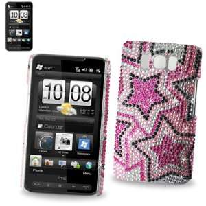   HTC HD2 T8585 T Mobile   Pink star pattern Cell Phones & Accessories