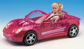 Convertible Red 2 seated Car for Barbie, Free Wheeling, Lighting 