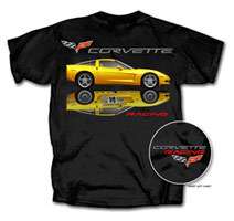 2005 2011 Yellow C6 Corvette Racing Black T Shirt  