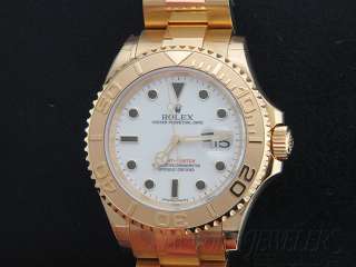 ROLEX 18KT GOLD YACHTMASTER WITH WHITE DIAL 16628 PAPERS STAMPED 2011 