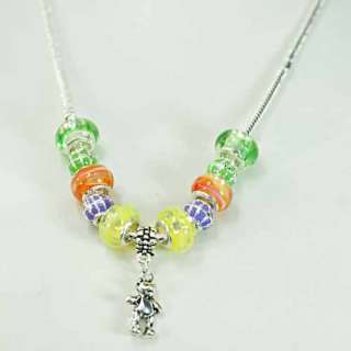 p5005 Ladys Fashion Lampwork Glass European Beads Pendant Link Snake 
