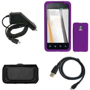  Brand LG G2X Combo Solid Purple Silicone Skin Case Faceplate Cover 