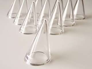 10 x Ring Cones (Clear Acrylic) Ring Displays/Stands  