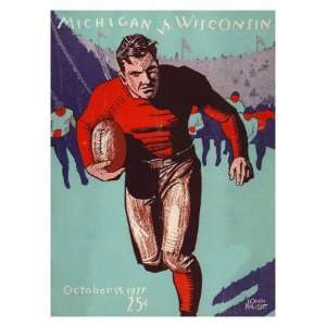 Wisconsin vs. Michigan, 1927 Sports Giclee Poster Print, 32x44  