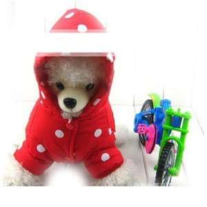  Dog Costume clothes Warm Cosy Strawberry Pet Coat Jersey 