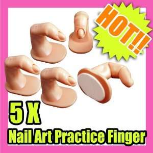  5 X Nail Art Practice Finger Acrylic Display 044 Beauty
