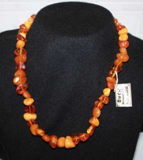VINTAGE RUSSIAN BALTIC BUTTERSCOTCH AMBER NECKLACE INCLUIONS USSR 